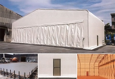 静岡県のテント倉庫事例
