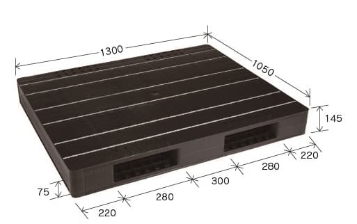 プラスチックパレット DA-JCK-R2-105130 黒 岐阜プラスチック工業(RISU)製